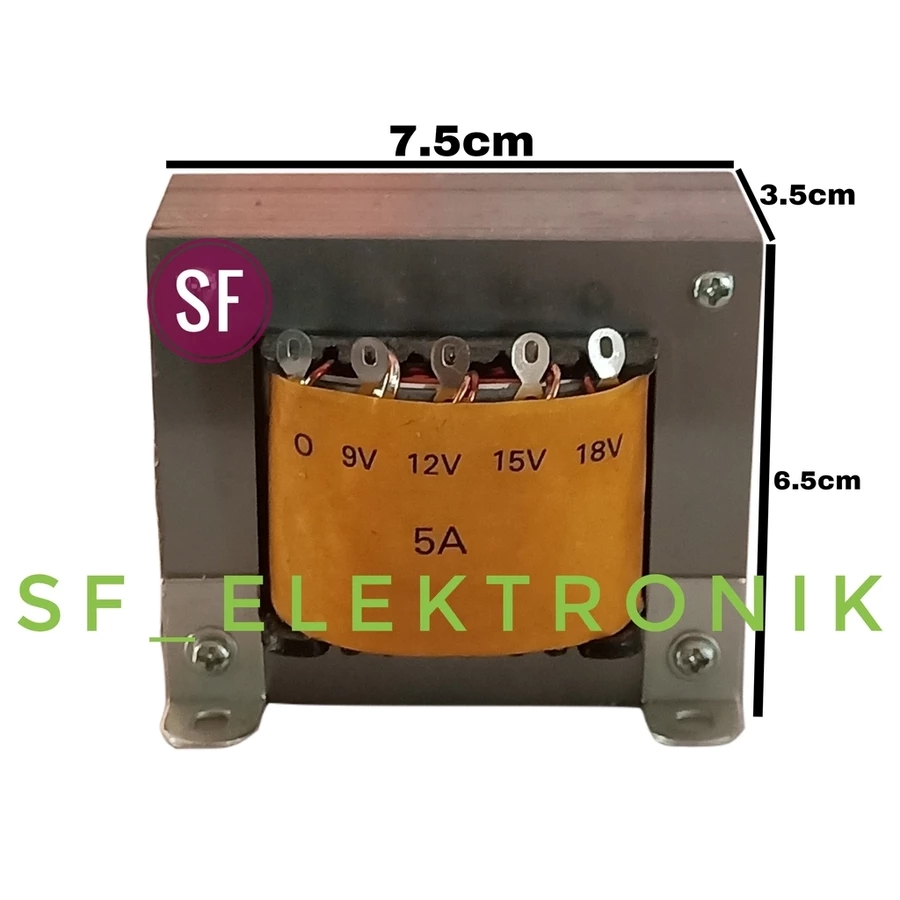 Trafo Transformator 5A 0-18Volt Non CT Merk SANKEN