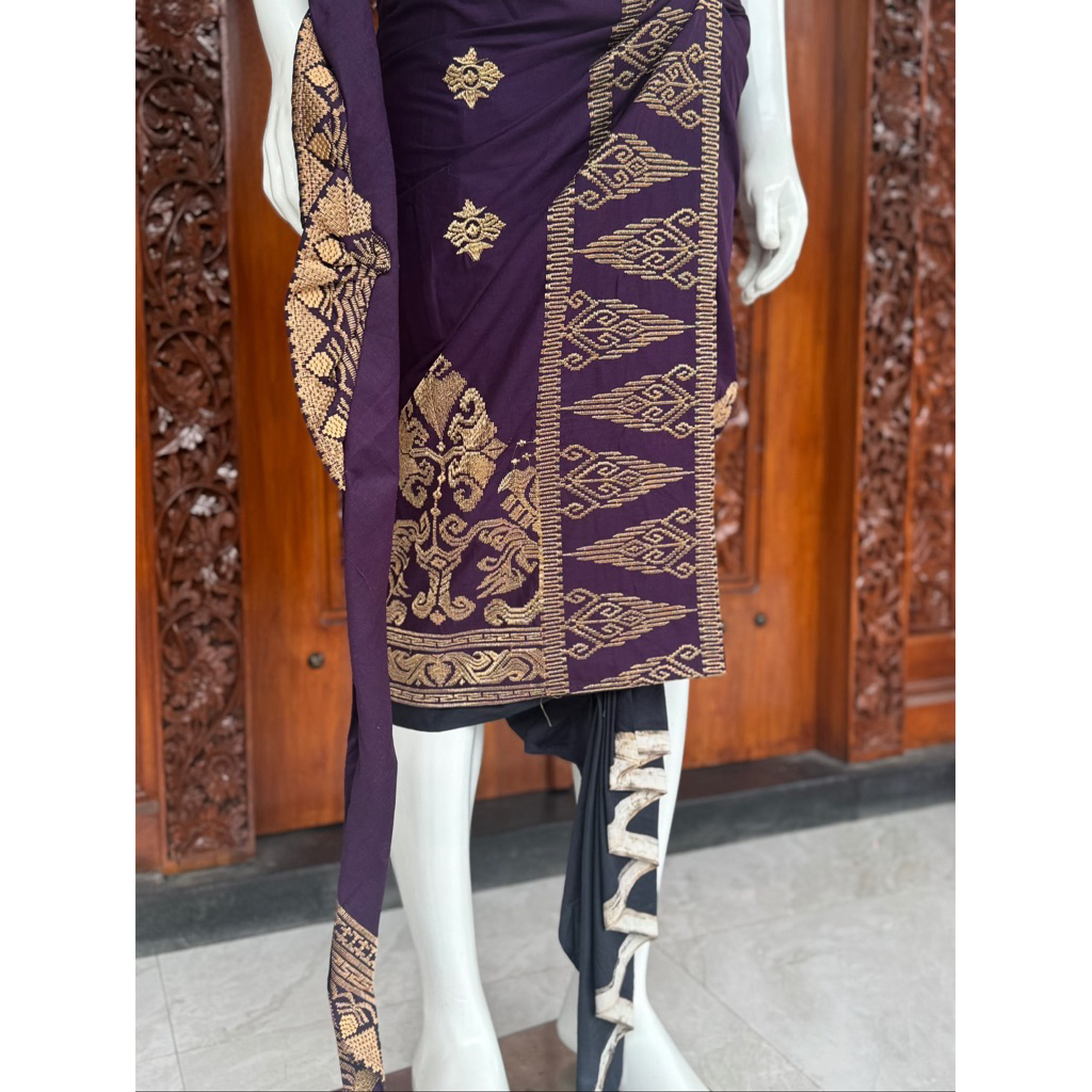 SAPUT DAN UDENG SEMI SONGKET UNGU