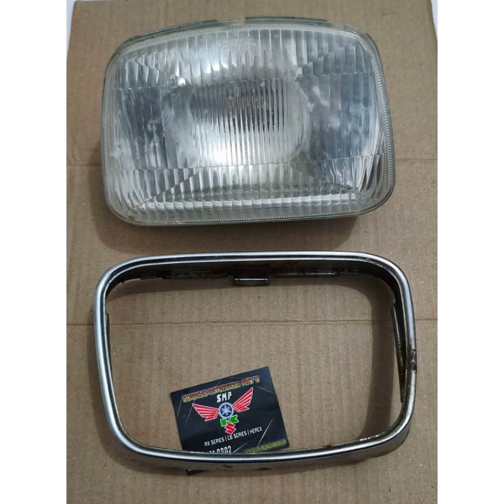 Reflektor dan ring lampu depan Yamaha RX King new 2002-2005 original lepasan motor.