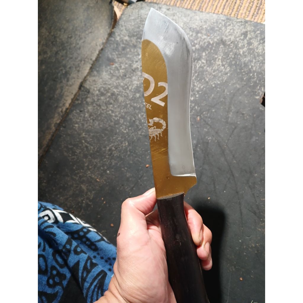 pisau seset daging sapai jenia baja D2 gold import original D2D