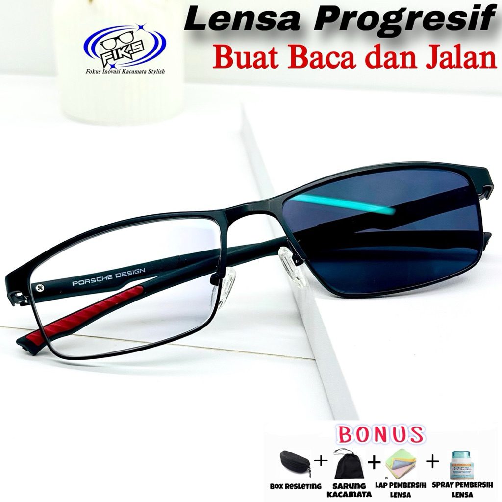 KACAMATA PROGRESIF BLUECROMIC TANPA ADA PEMBATAS DI ANTARA LENSA | PROGRESIF BERUBAH WARNA |