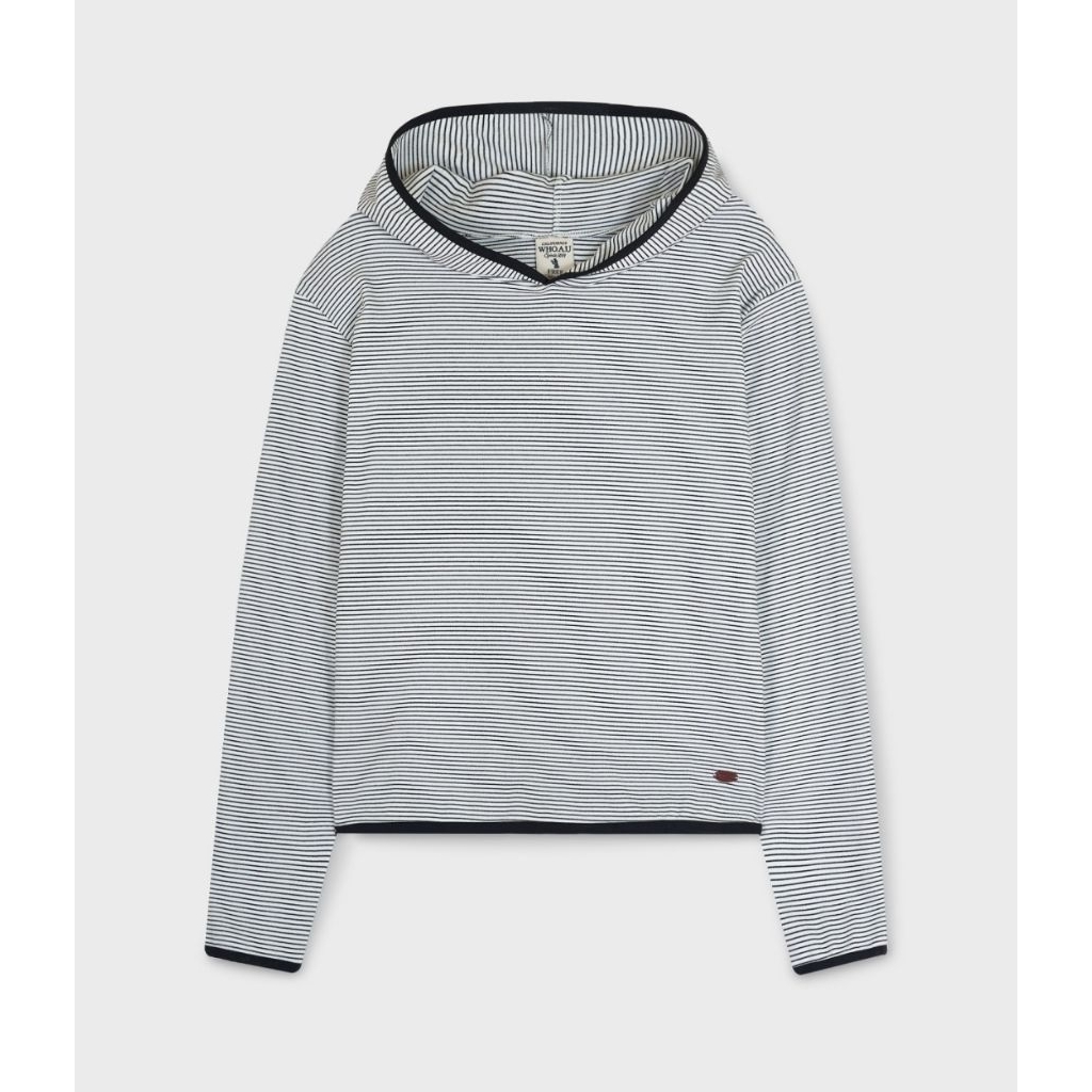 who.a.u Fleece Stripe Hooded T-shirt / WHLAG1291F