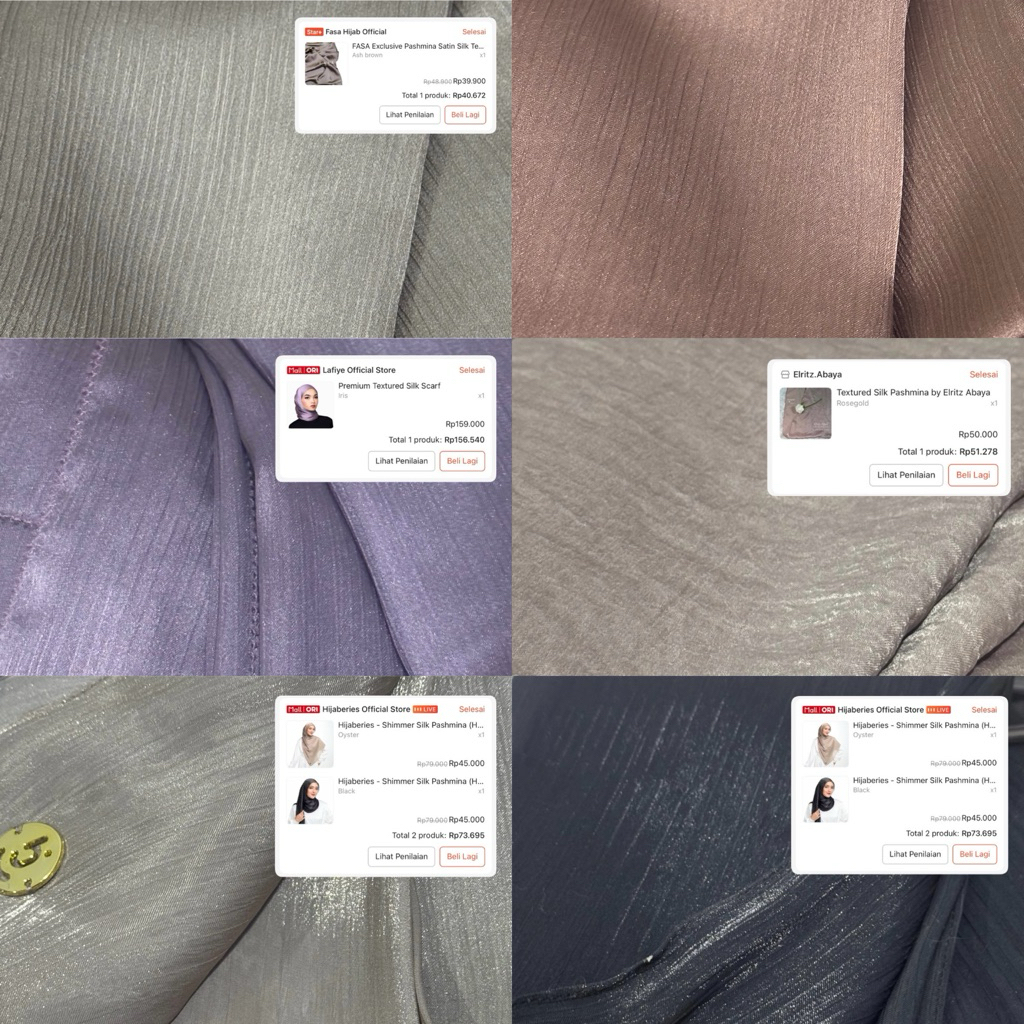 Pre-loved Pashmina Textured Silk & Shimmer Silk (Lafiye/Hijab Berries)