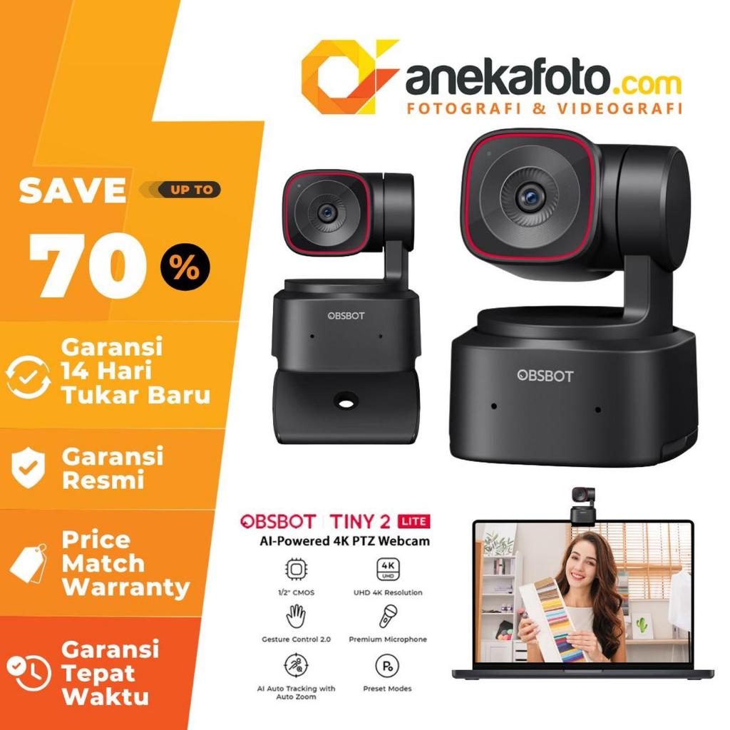 OBSBOT Tiny 2 Lite AI-Powered PTZ 4K Webcam