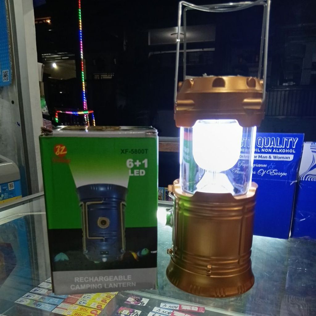 Lampu Emergency LED Lentera Gantung Senter Camping Tenaga Solar Surya - Biru, 2000mAh