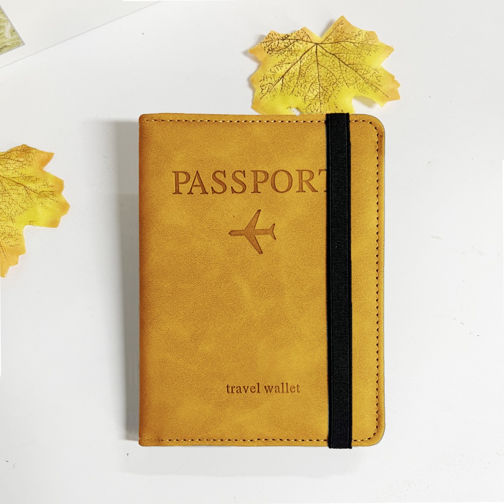 Dompet Paspor Travel/Umroh Multifungsi Anti RFID Aman dari Pencurian Bahan Kulit Sintetis dengan 2 S