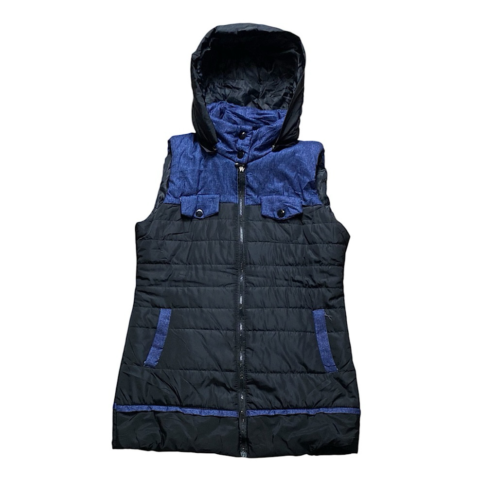 No brand puffee vest hoodie rompi second
