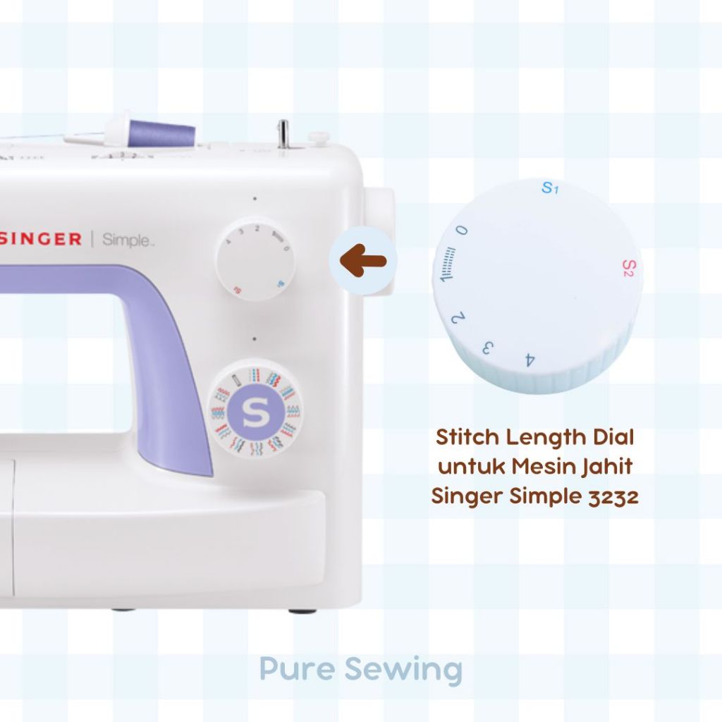 Stitch Length Dial Mesin Jahit Singer Simple 3232 Ungu / Putaran Ukuran Pola Mesin Singer 3232 Simpl