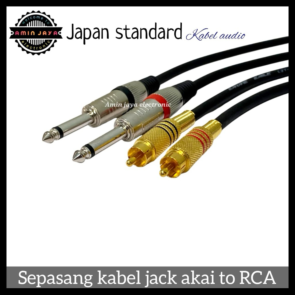 Kabel jack akai to rca sepasang kabel rca to akai sepasang