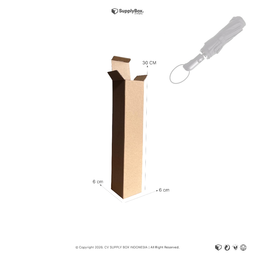 KARDUS BOX PACKING 6 x 6 x 30 CM | Dus Botol / Tumbler / Wine | Kardus Kemasan Tinggi Slim | Customb