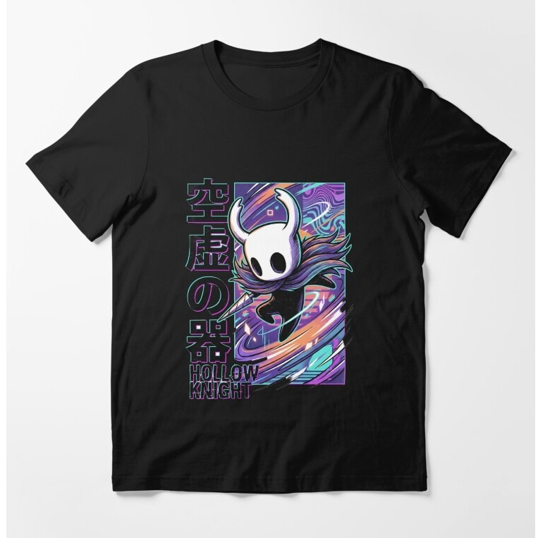 Kaos Hollow Knight Ghost 80s Retro T-Shirt