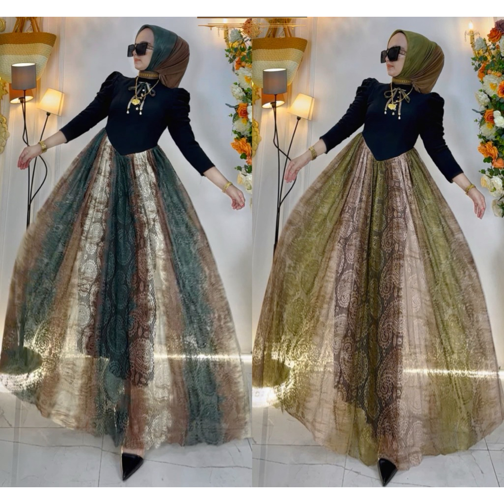 “BY SHR ORI NEW” READY MAXI DRESS LANGSING AURORA RAJUT BRUKAT BY SHR ORI