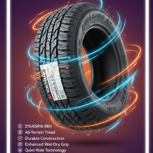 ban mobil empuk tubles yokohama geolandar a/t 215 65 ring16 ban impor R 16 murah