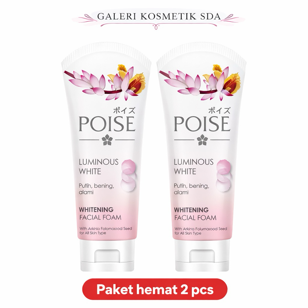 (Paket isi 2pcs) sabun cuci muka Poise Facial Foam Whitening 100g