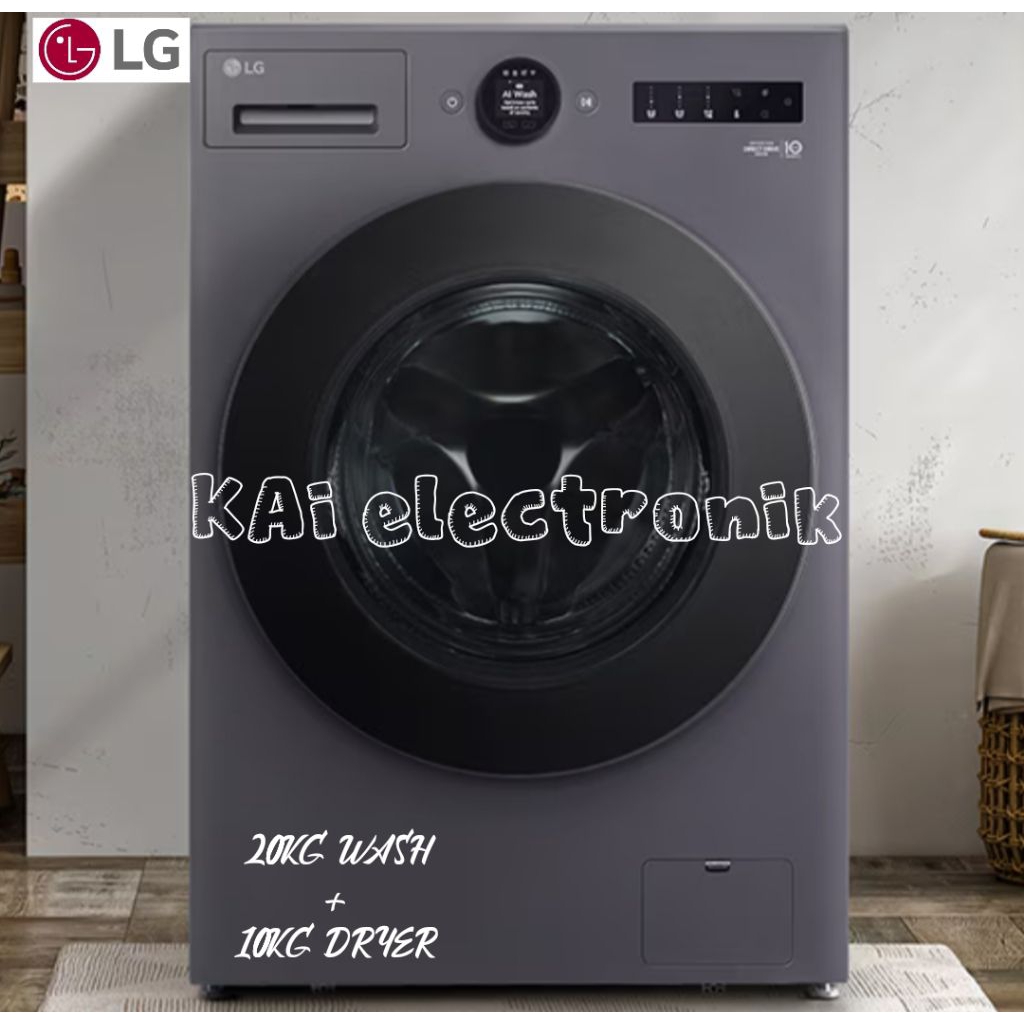 MESIN CUCI LG 20KG + 10KG DRAYER FRONT LOADING NEW SMART INVERTER F2520RNTGA1 DIRECT DRIVE GARANSI R