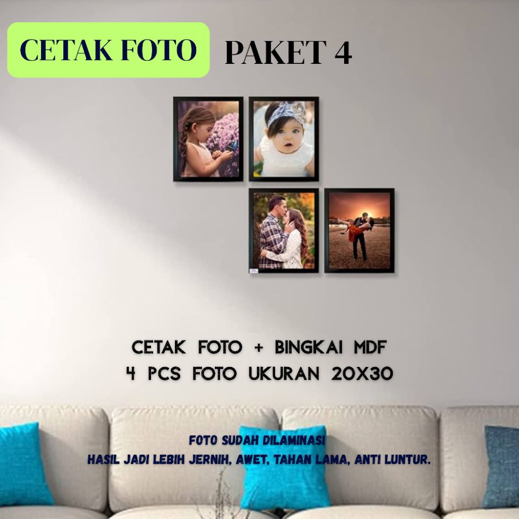 Cetak foto + bingkai mdf custom