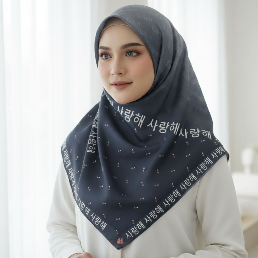 Hijab Denay KW Motif Journey ,Hijab Segiempat Voal || Hijab Denay KW Voal Premium