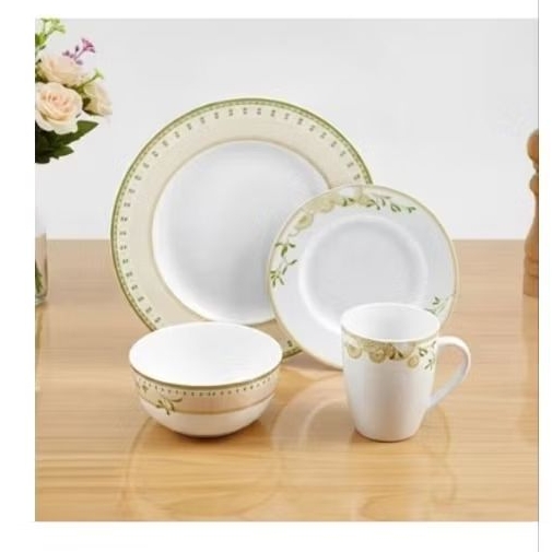 Dinner set / piring set premium porcelain Delicia 16 pcs - warna peach