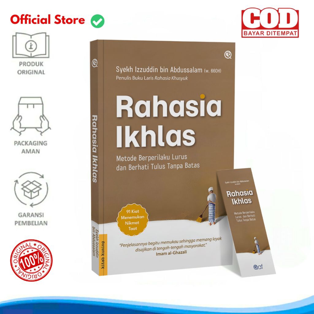 Ori Buku Rahasia Ikhlas Metode Berperilaku Lurus dan Tulus Tanpa Batas Iklas oleh Syekh Izzuddin bin