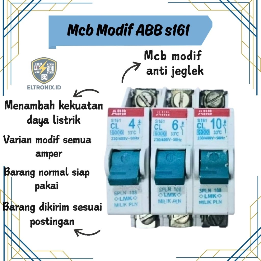Mcb ABB s191 1P mcb modif abb s191 mcb modif anti jeglek