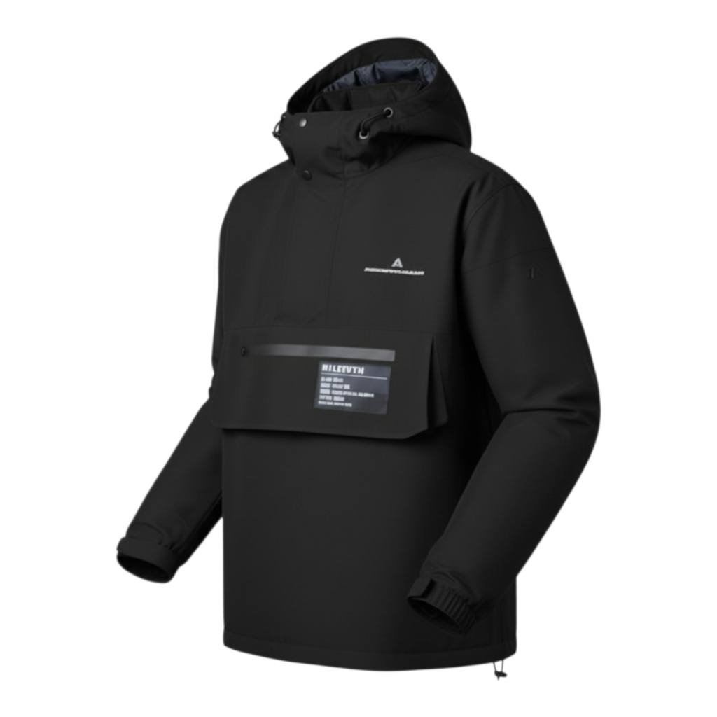 Kicksoogar Jaket Anorak Pria Hitam Hoodie – Waterproof Anti Angin Premium