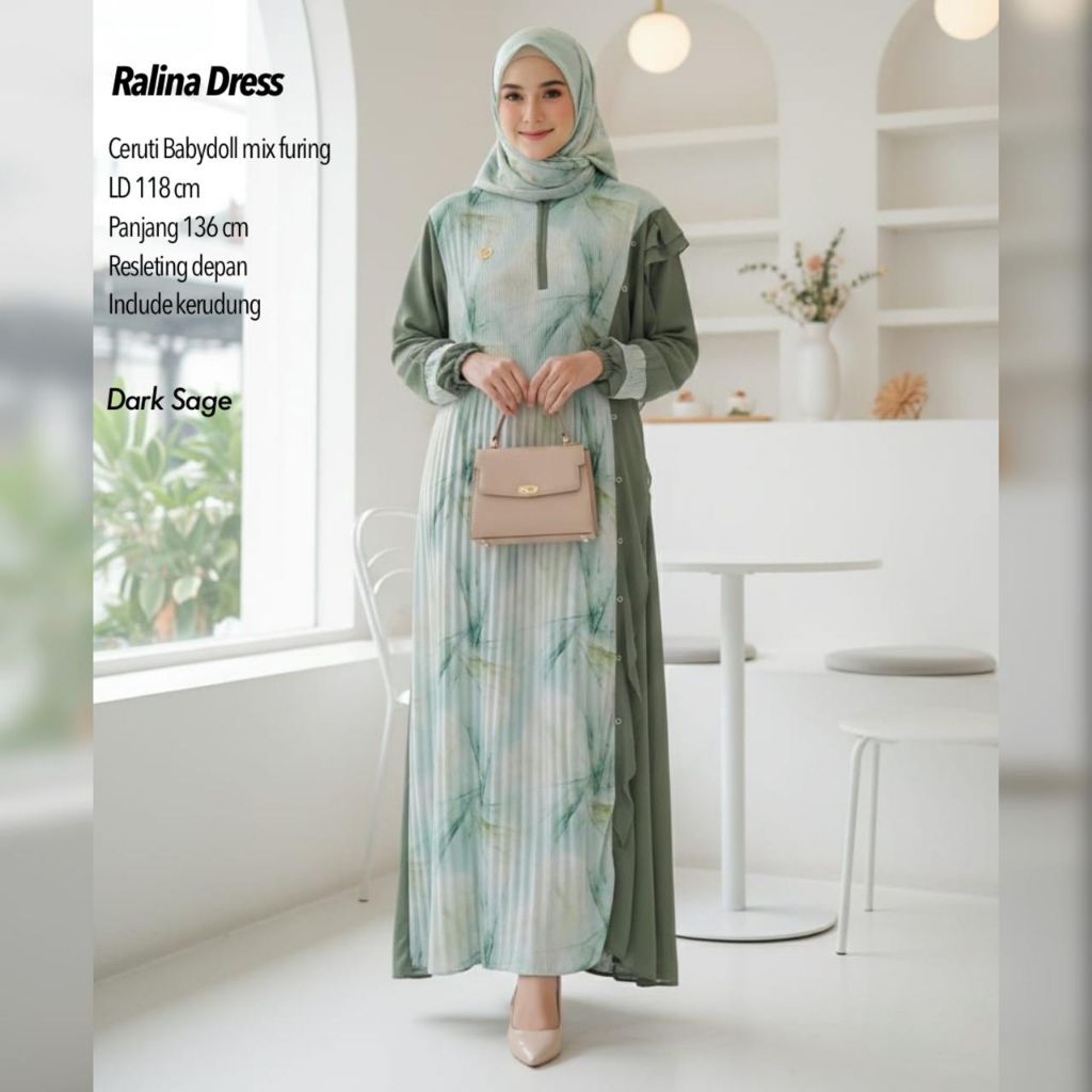 RALINA DRESS CERUTI MOTIF / Dress Mewah / Dress Lebaran
