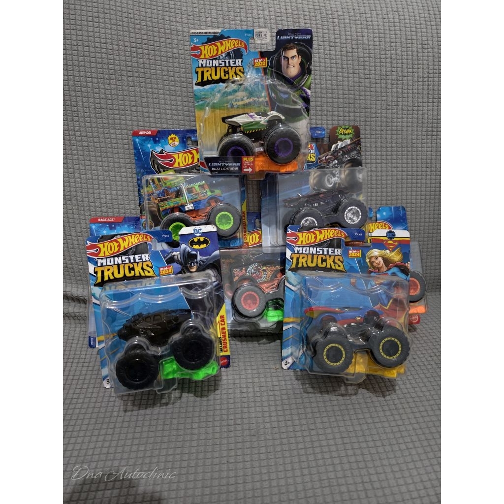 monster truck hot item batman - buzz lightyear - super women - back to future