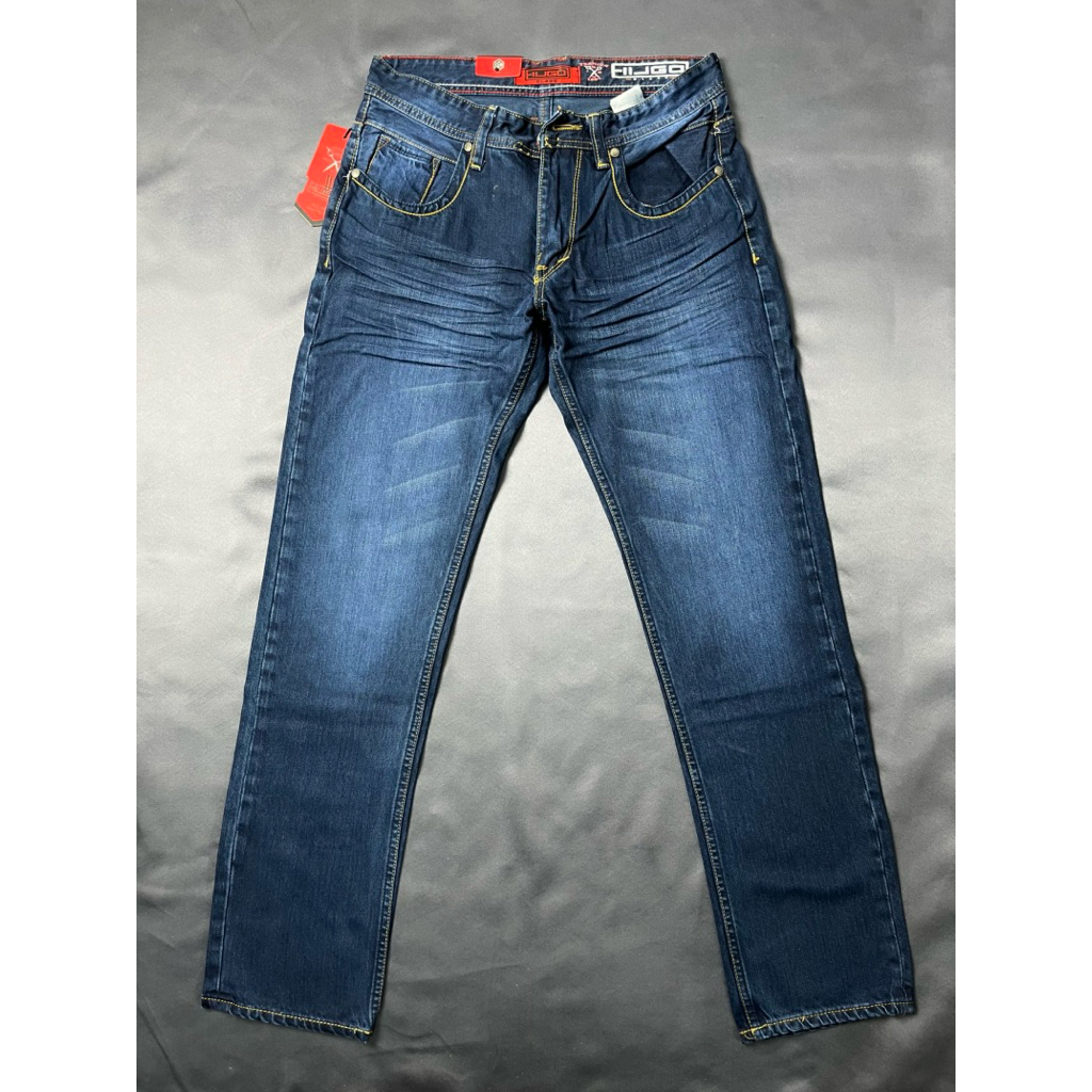 HUGO GLASS Celana Jeans Pria Standar Celana Panjang Cowok