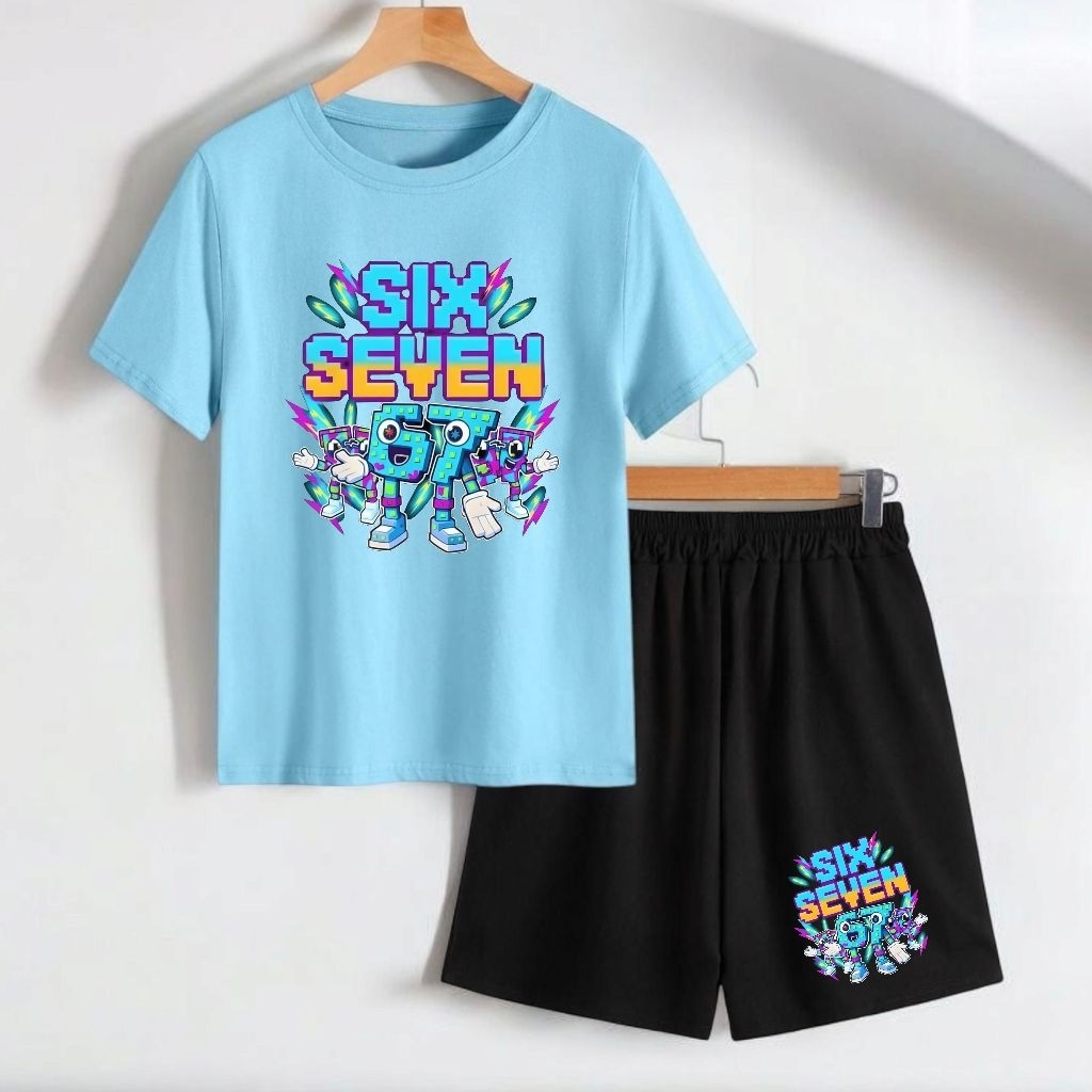 SETELAN ANAK ROBLOX SIX SEVEN BUAT USIA 2-9 TAHUN/BAJU SATU SET ANAK SIX SEVEN