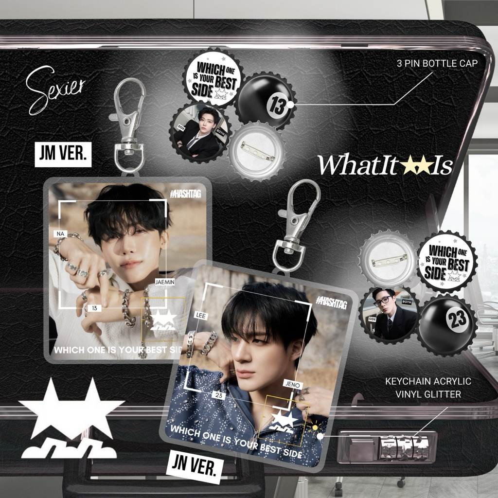 [SET] NCT JNJM KIT JENO JAEMIN KEYCHAIN PIN BOTTLE CAP