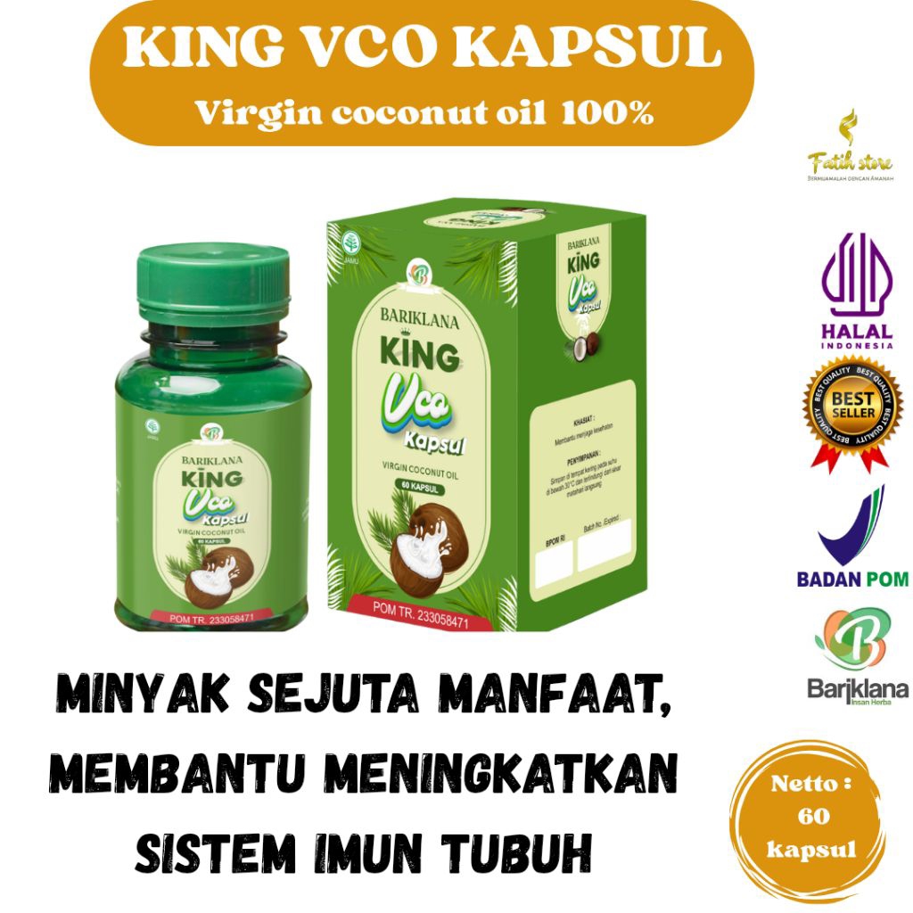 (BISA COD + GARANSI ) KAPSUL MINYAK VCO BARIKLANA | VIRGIN COCONUT OIL | KAPSUL  MINYAK KELAPA ORGAN