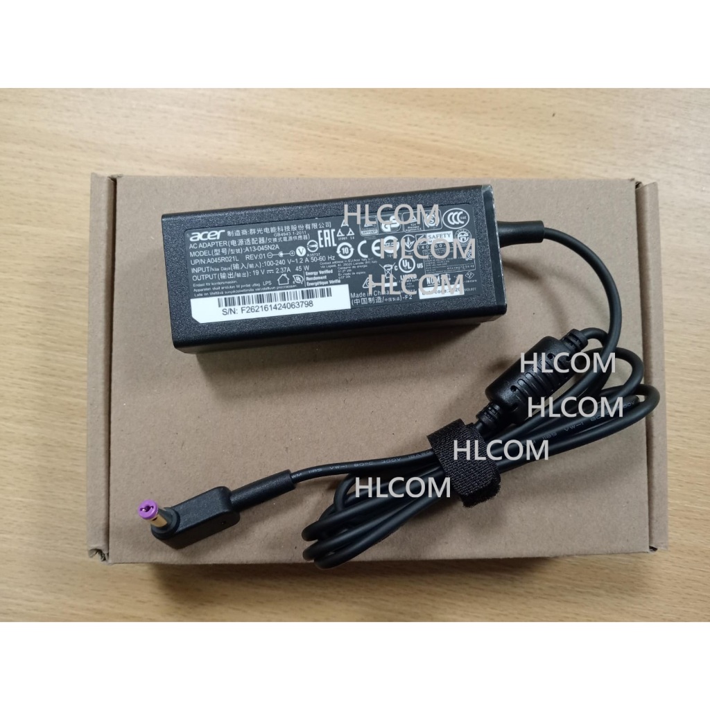 ORIGINAL Adaptor/ Charger Laptop Acer Compatible As-pire 3 A314-32 A314-32-C3X0 - 19V 2.37A 5.5*1.7m