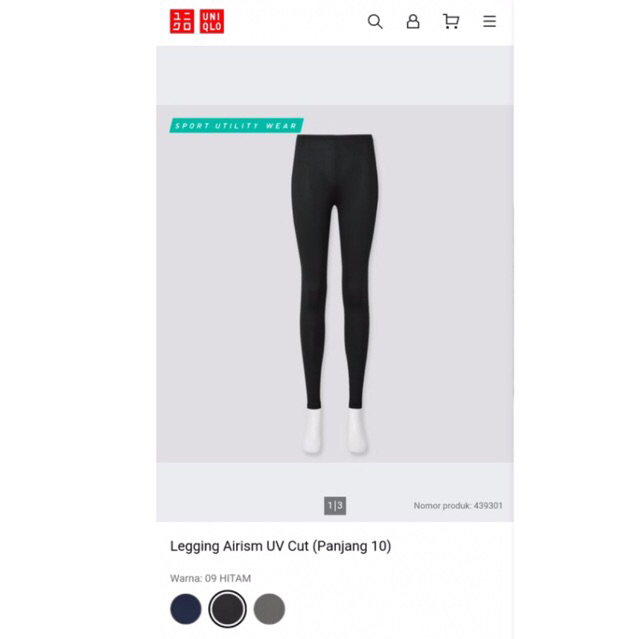 Legging Uniqlo Airism wanita Legging Wanita Uniqlo Hitam
