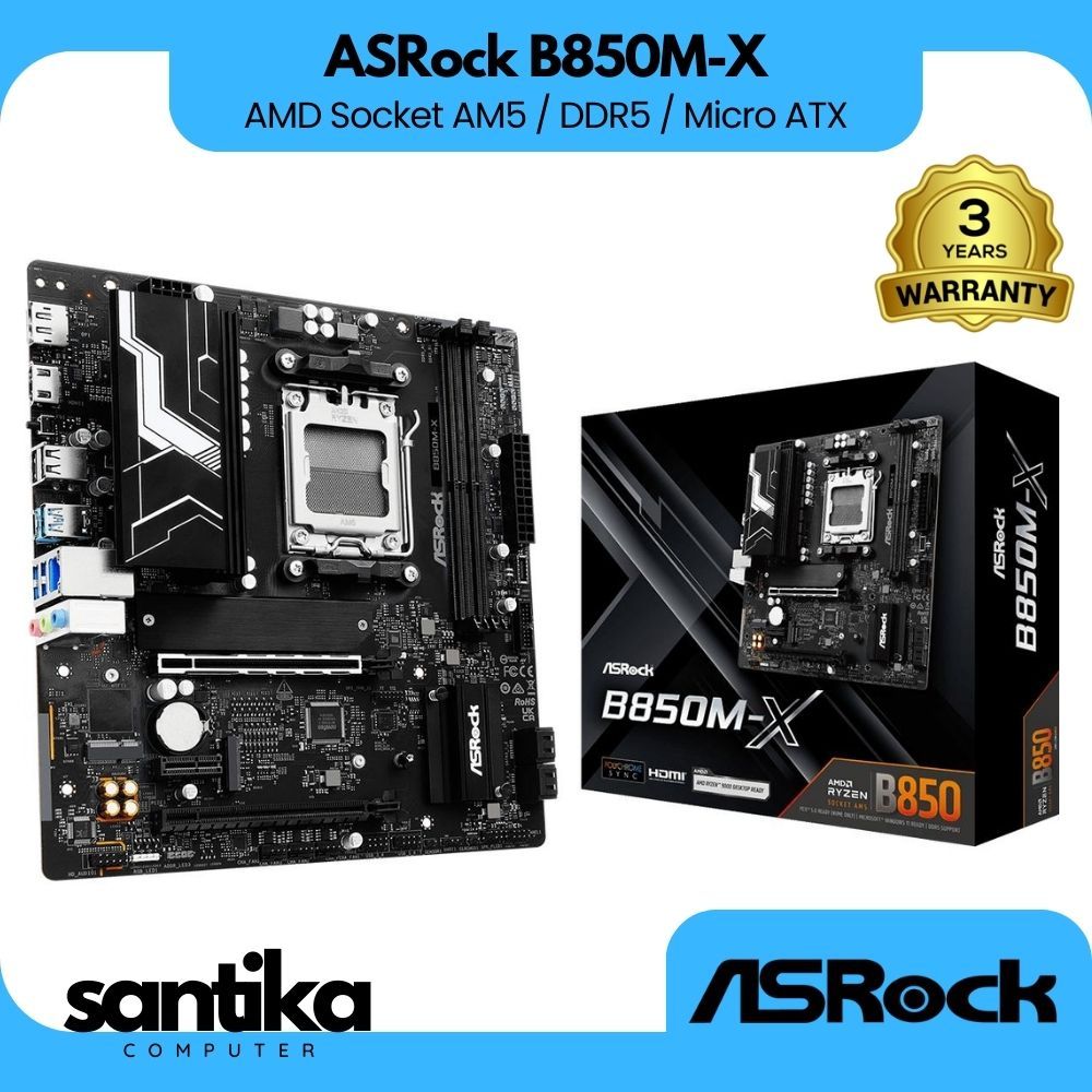 ASRock B850M-X Motherboard AMD Ryzen DDR5