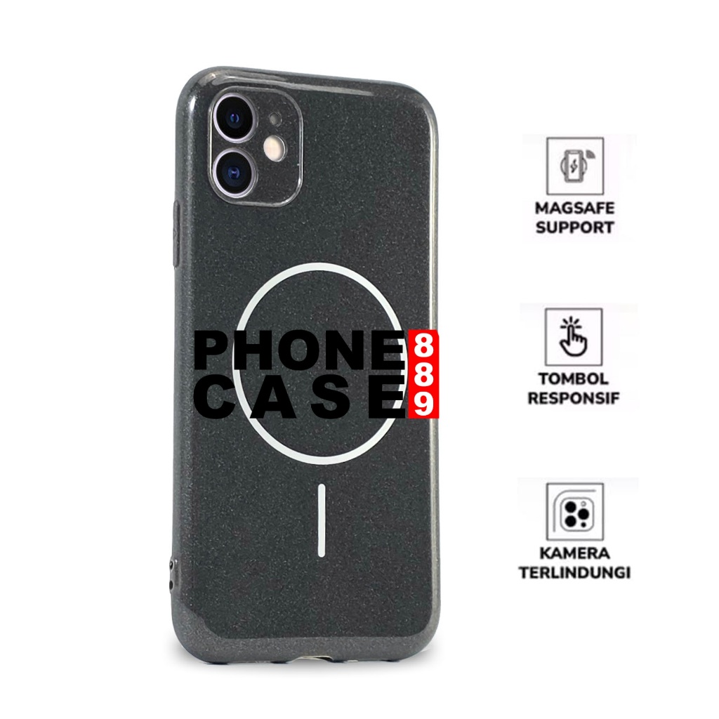 CASE MAGSAFE IPHONE 11 IPHONE 11 PRO IPHONE 11 PRO MAX  CASE MAGSAFE BLACK GLOSSY MAGNETIC MAGSAFE M