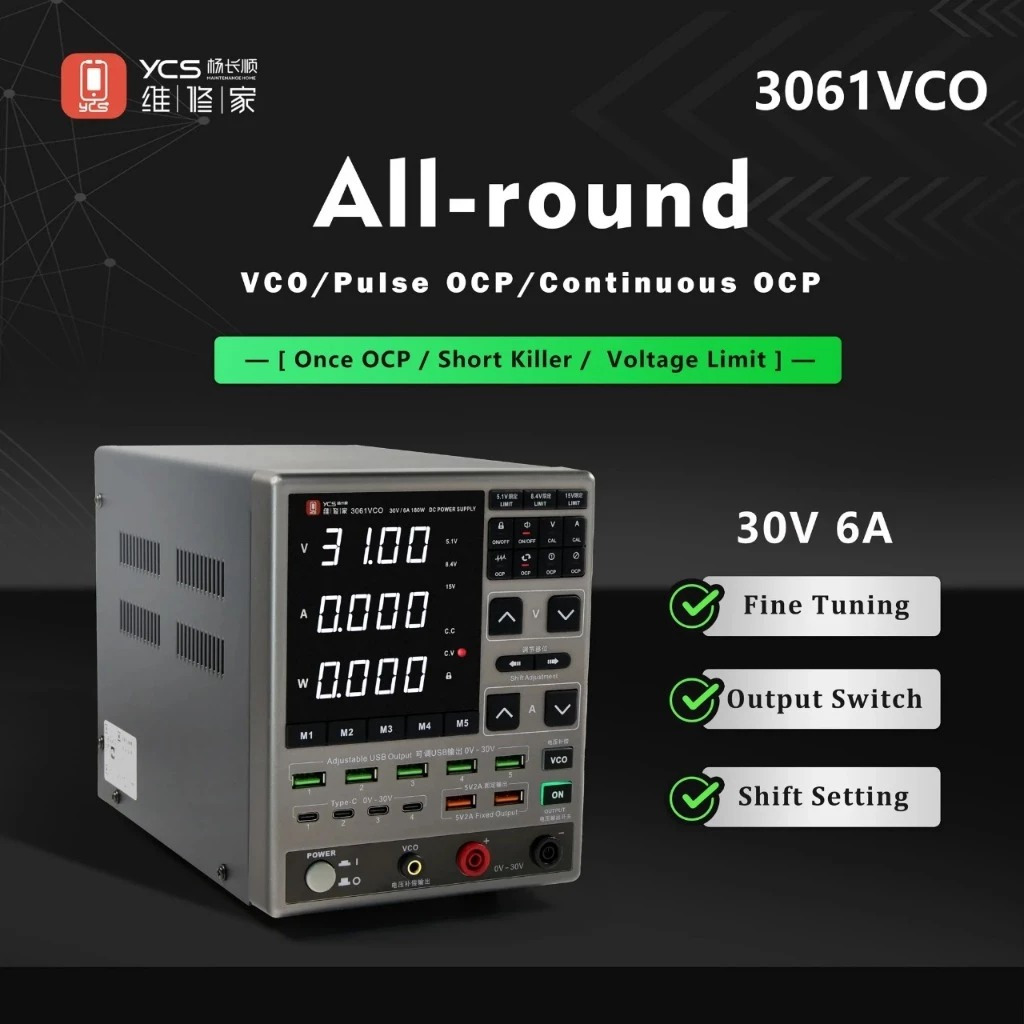 YCS 3061 VCO Adjustable DC Power Supply 30V 6A with OCP Protection