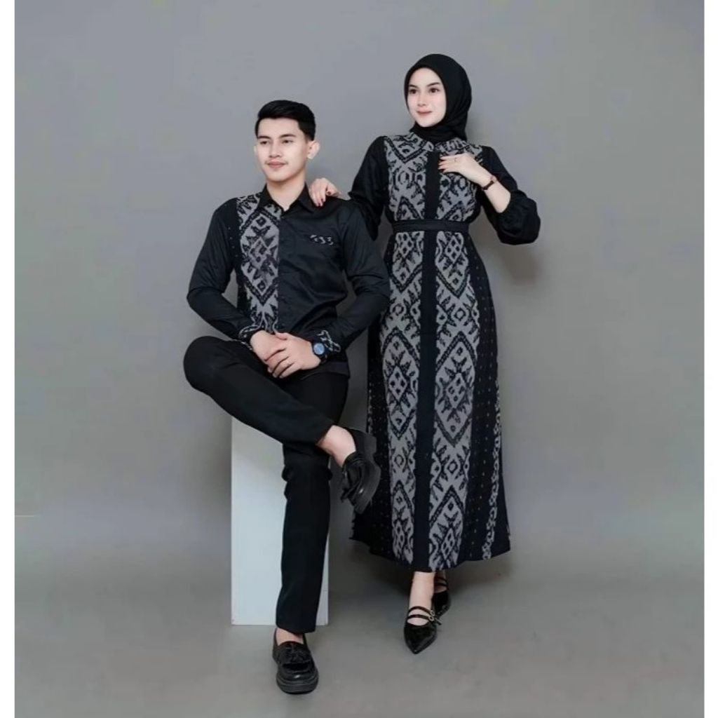 Couple Tenun Muslim / Baju Seragam Keluarga / Set Coupel modern