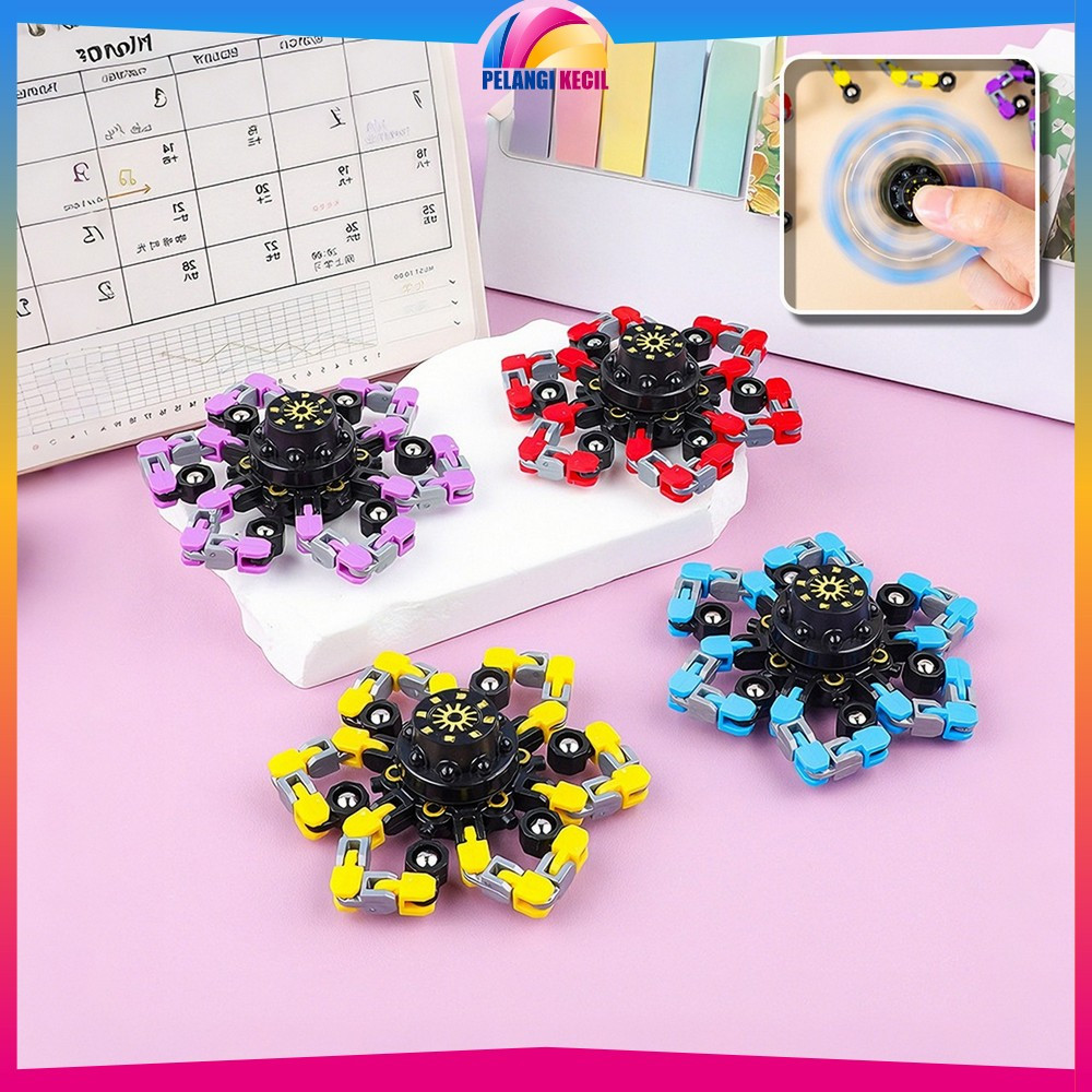 Mainan Fingertip Spinner Robot / Maenan Anak Spiner Putar Penghilang Stress Deformable Transformer M