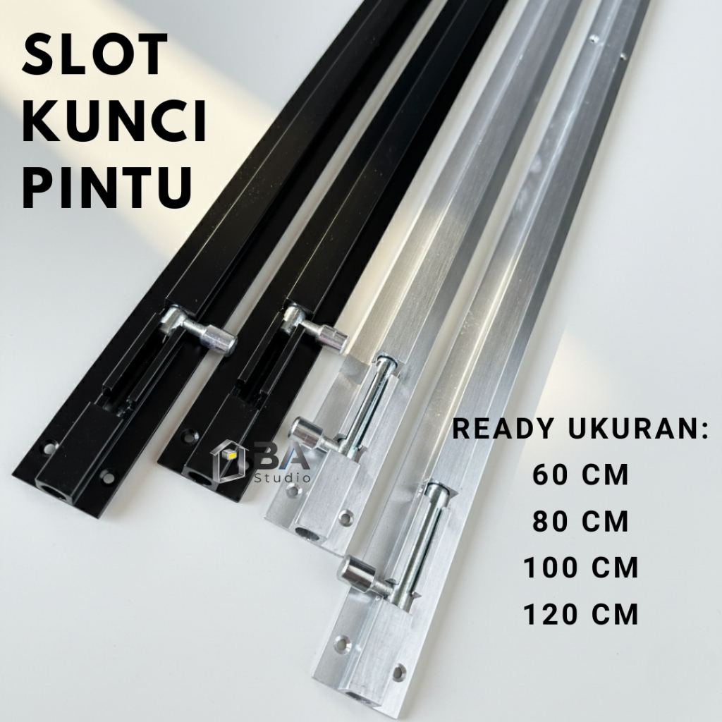 Grendel Slot Pintu Aluminium Premium Kunci Pengaman Pintu Panjang 60-120 CM Ready Ukuran 60 80 100 1