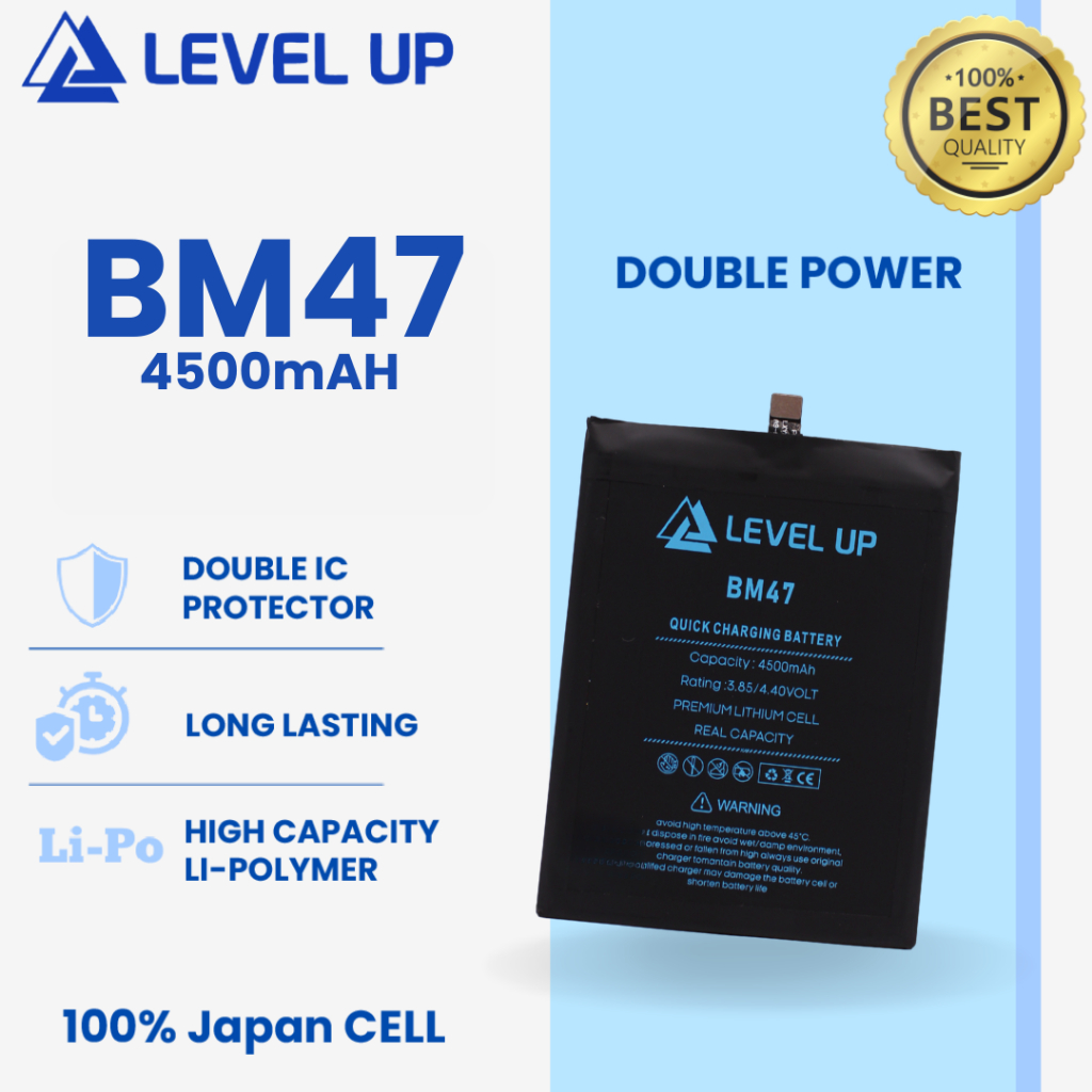 LEVEL UP Baterai Xiaomi Redmi 4X BM47 Double Power