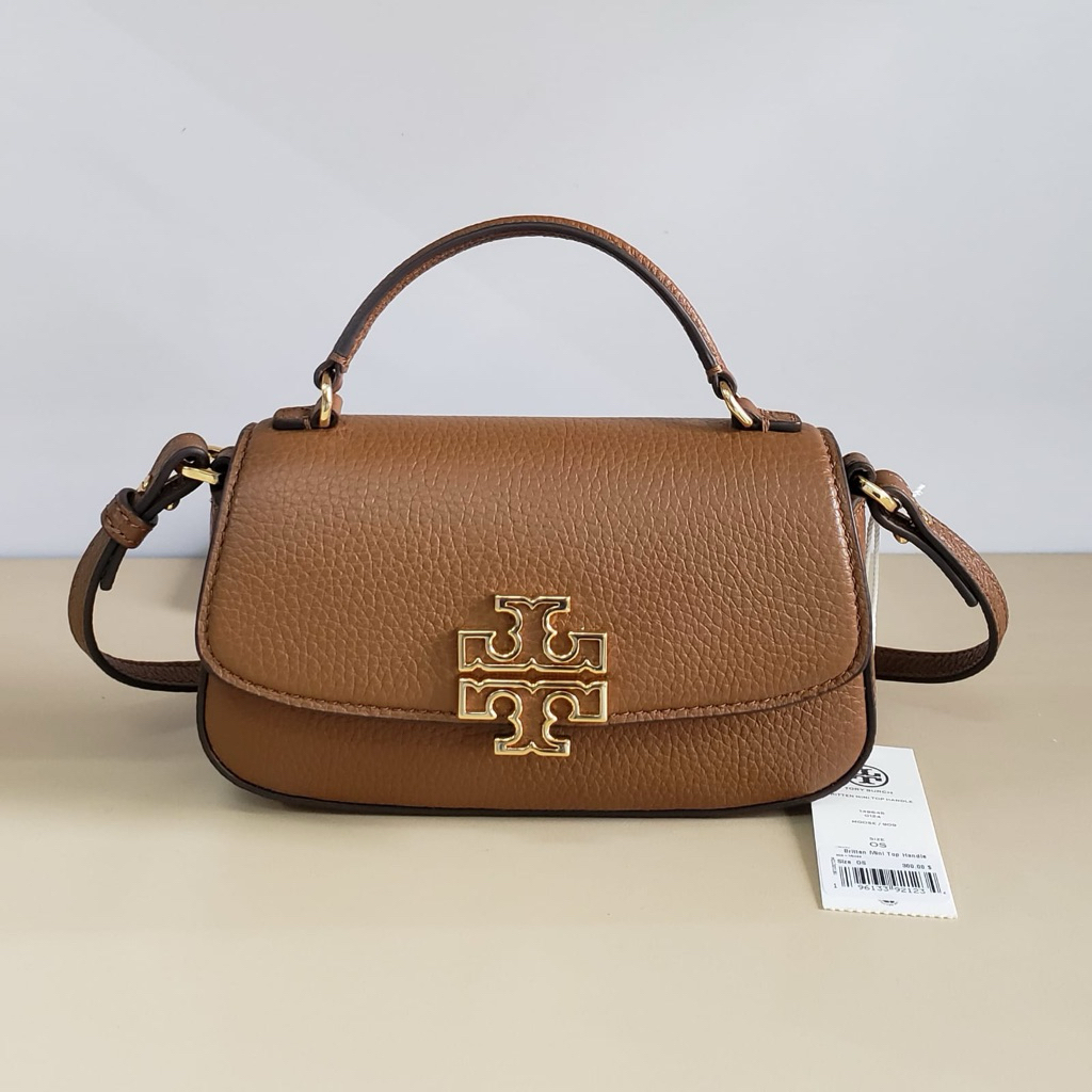 Tas Tory Burch Britten Mini Top Handle Crossbody Moose AUTHENTIC