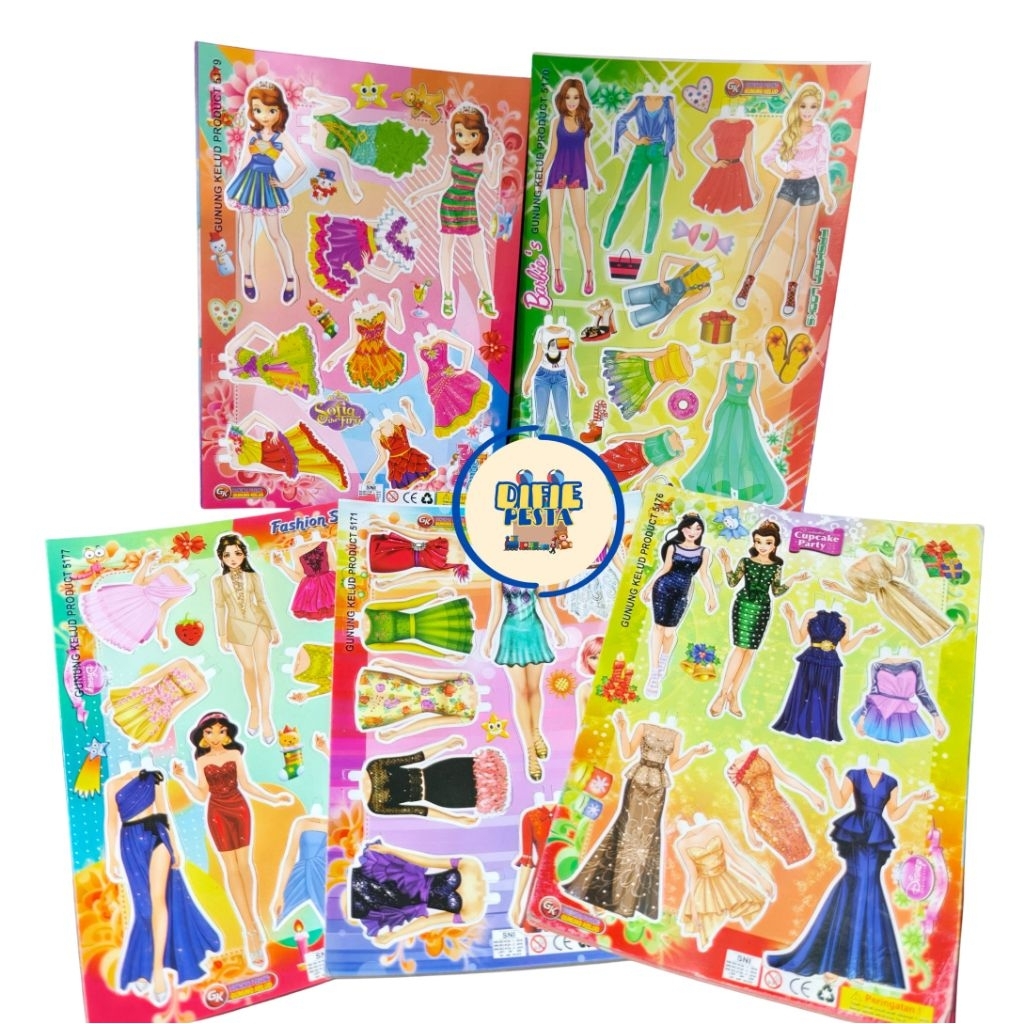 50 pcs bongkar pasang baju bajuan mainan kertas TANGGUNG bp tanggung kertas