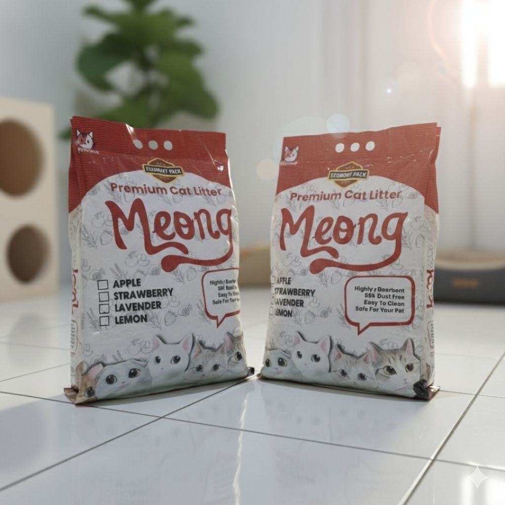 Pasir kucing meong pasir gumpal wangi pasir untuk kucing isi 5L