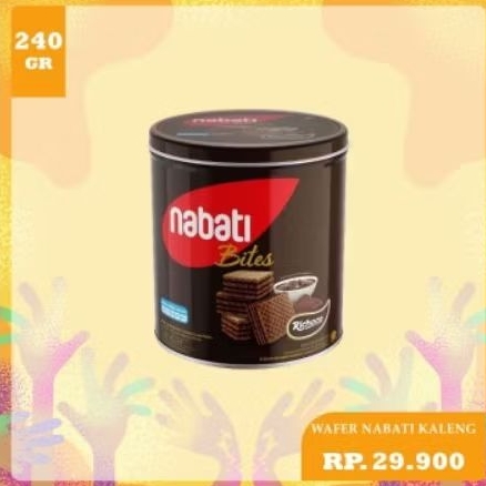 Wafer Nabati coklat / keju / vanila / pink lava kaleng