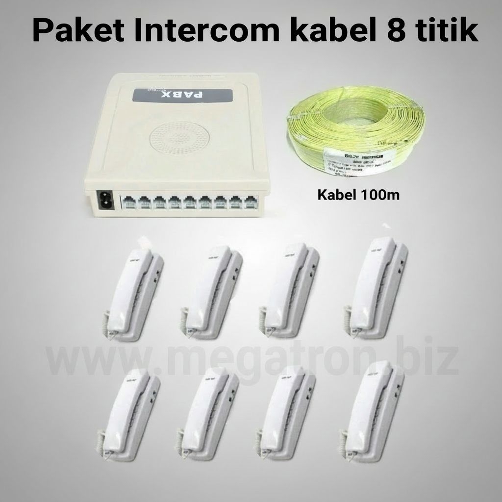 Paket intercom pakai kabel 8 titik - pemasangan sangat mudah