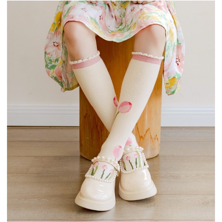 Minliu Long Socks Kids Isi 3/ Kaos kaki panjang anak perempuan / kaos kaki panjang anak cewek import