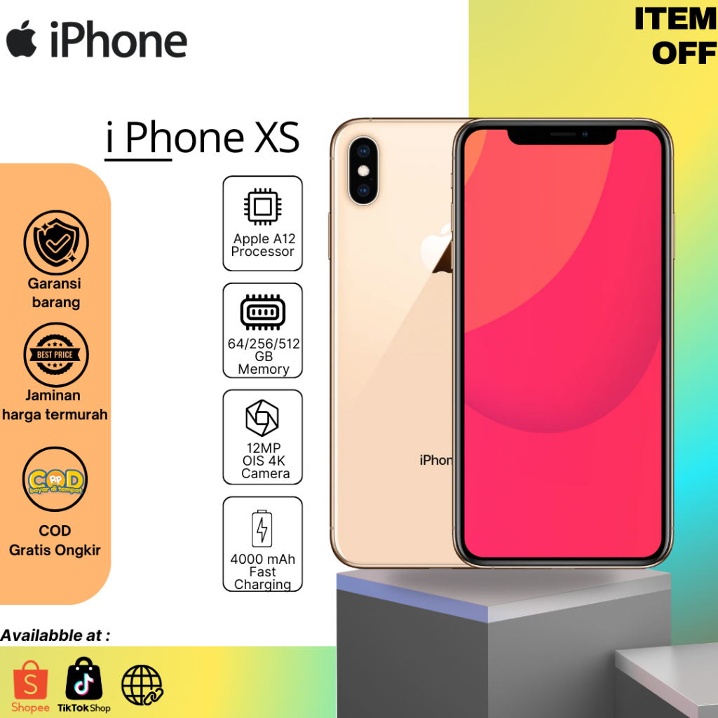 Apple iPhone XS 64GB/256GB Original 100% Mulus Bergaransi