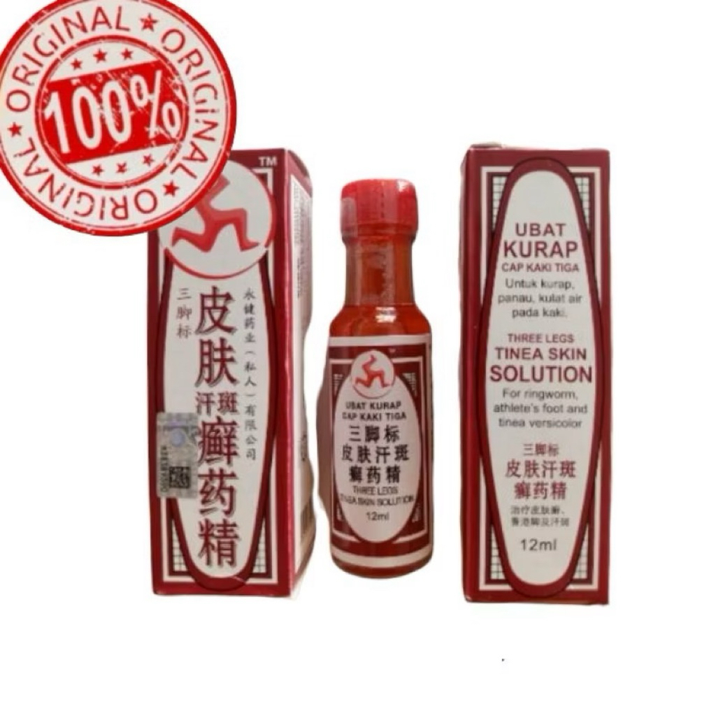Obat Kurap Cap Kaki Tiga Cair 12ml Merah Original