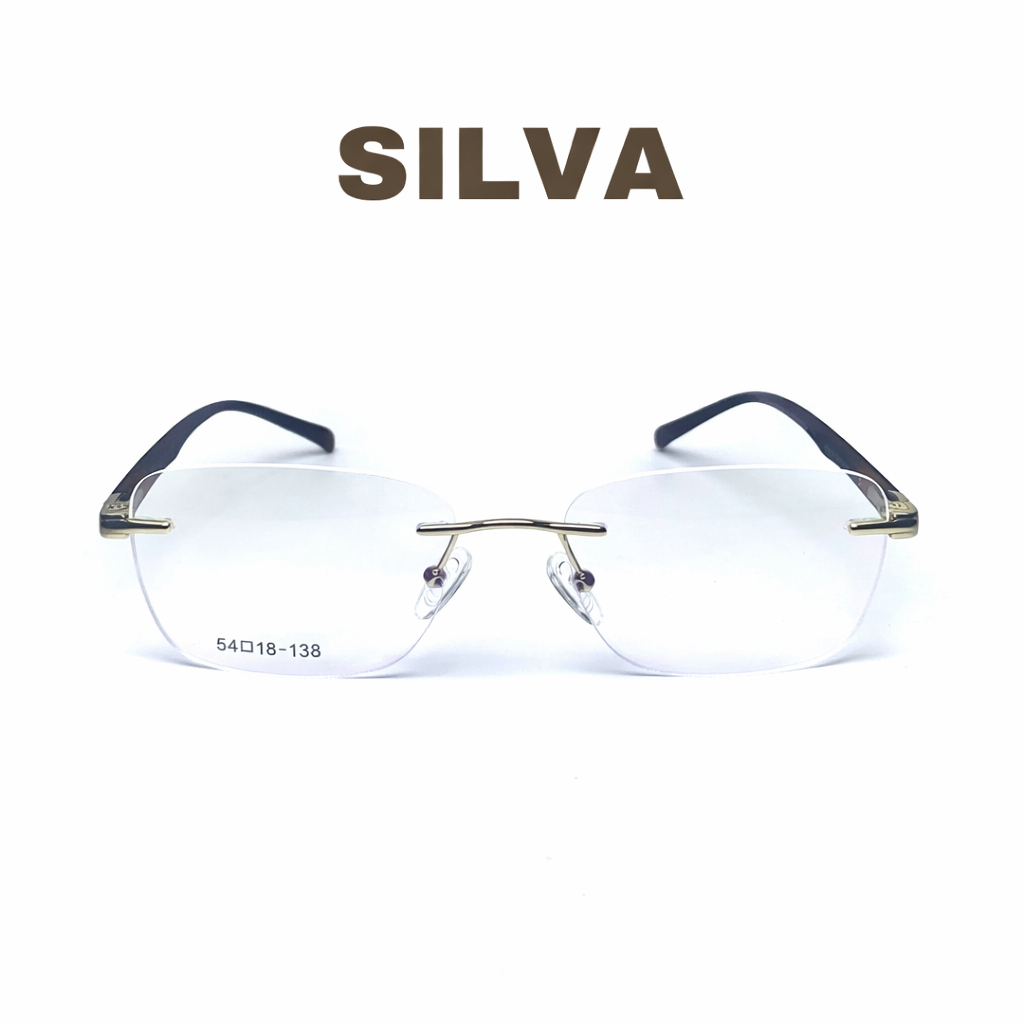 Frame Kacamata Rimless Silva - Classic, Timeless, Ringan, Engsel Per