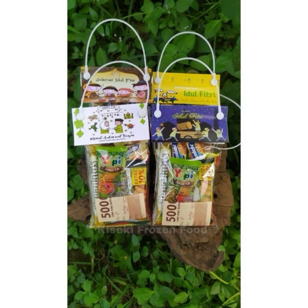 PLASTIK SNACK 10x17 KECIL  IDUL FITRI MINI 10pcs / TAS SNACK PLASTIK OPP LABEL IDUL FITRI LEBARAN KE